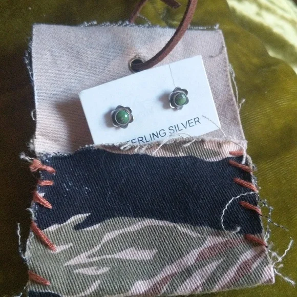 Sterling silver and Sonoran gold turquoise studs - Picture 6 of 8